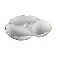 Менажниця Thun Bernadotte (Обведення золото) на 3 поділки d25 см фарфор (311011M з) з швидкою доставкою по Україні