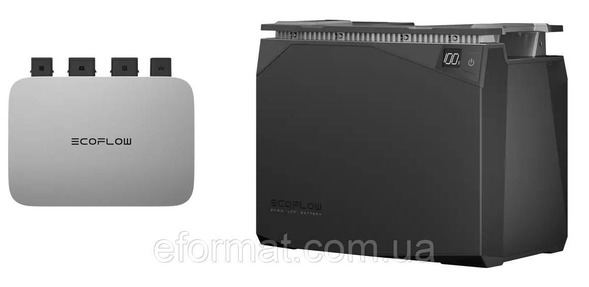 Комплект EcoFlow PowerStream - мікроінвертор 800W+ Power Kit Battery 2kWh