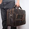 Велика сумка для ноутбука 15" 17" 19" зі шкіри crazy horse John McDee 7387R-1, фото 8