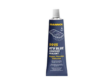 Герметик силіконовий високотемпературний, блакитний 9915 RTV Adhesive Sealant Blue 85г ТМ MANNOL