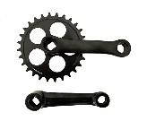 Зірка велосипедна (передня) 28T (+2 шатуни L-102mm, під квадрат, чорна)