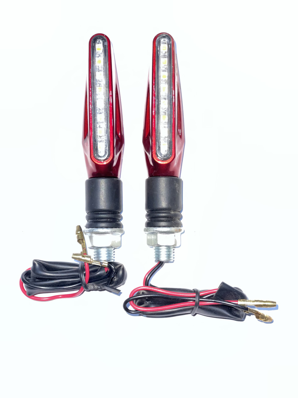 Поворот світлодіодний, прямокутний (20 LED, червоний, біле скло) JS