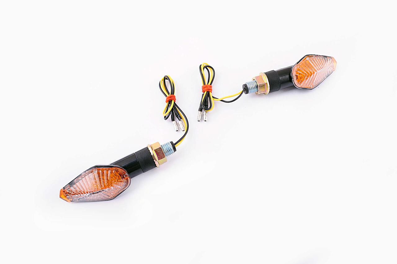 Повороти діодні міні (пара) кристалоподібні (чорні, жовте скло, 9 діодів) E-MARKED