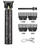 Тример машинка для гоління та стрижки бороди та волосся Vintage T9 Dragon акумуляторна, фото 2