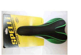 Сідло велосипедне (SPORT, чорно зелене, Spelly) FM