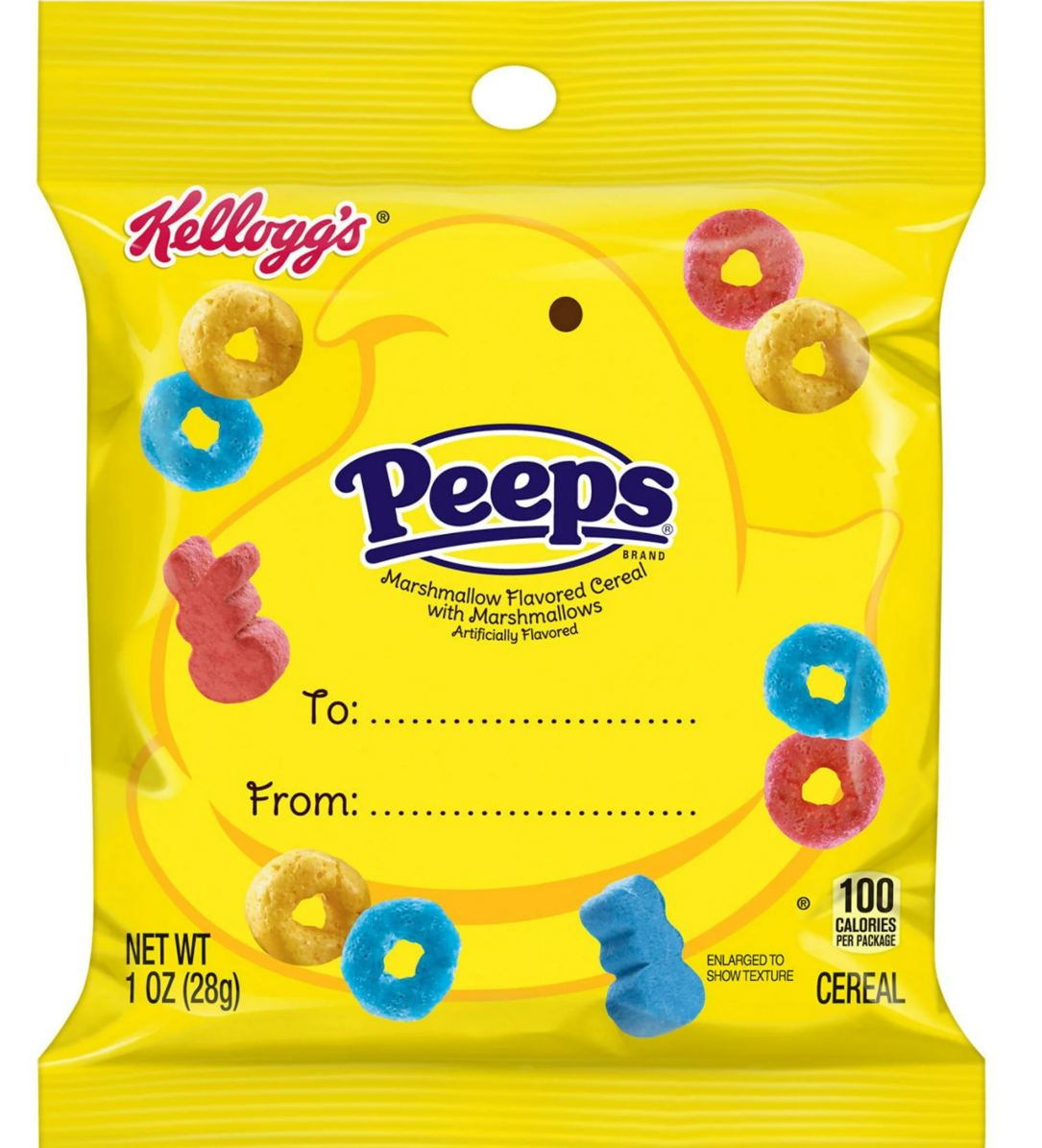 Великодні снеки Kellogg's Peeps Marshmallow Flavored Cereal Snacks 28г