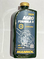 Олива 2T, 1л (мінеральна, для бензопил та мотокос, 7859 Agro HSQ API TC) MANNOL