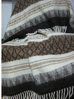 Натуральний вовняний плед з Альпака Klippan Saule світло-сірий із бахромою. 140 х 200