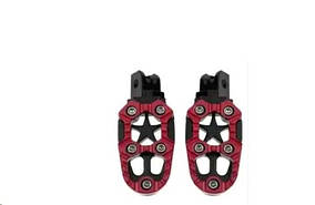 Підніжки водія Пітбайк (комплект) чорно-червоні FLD