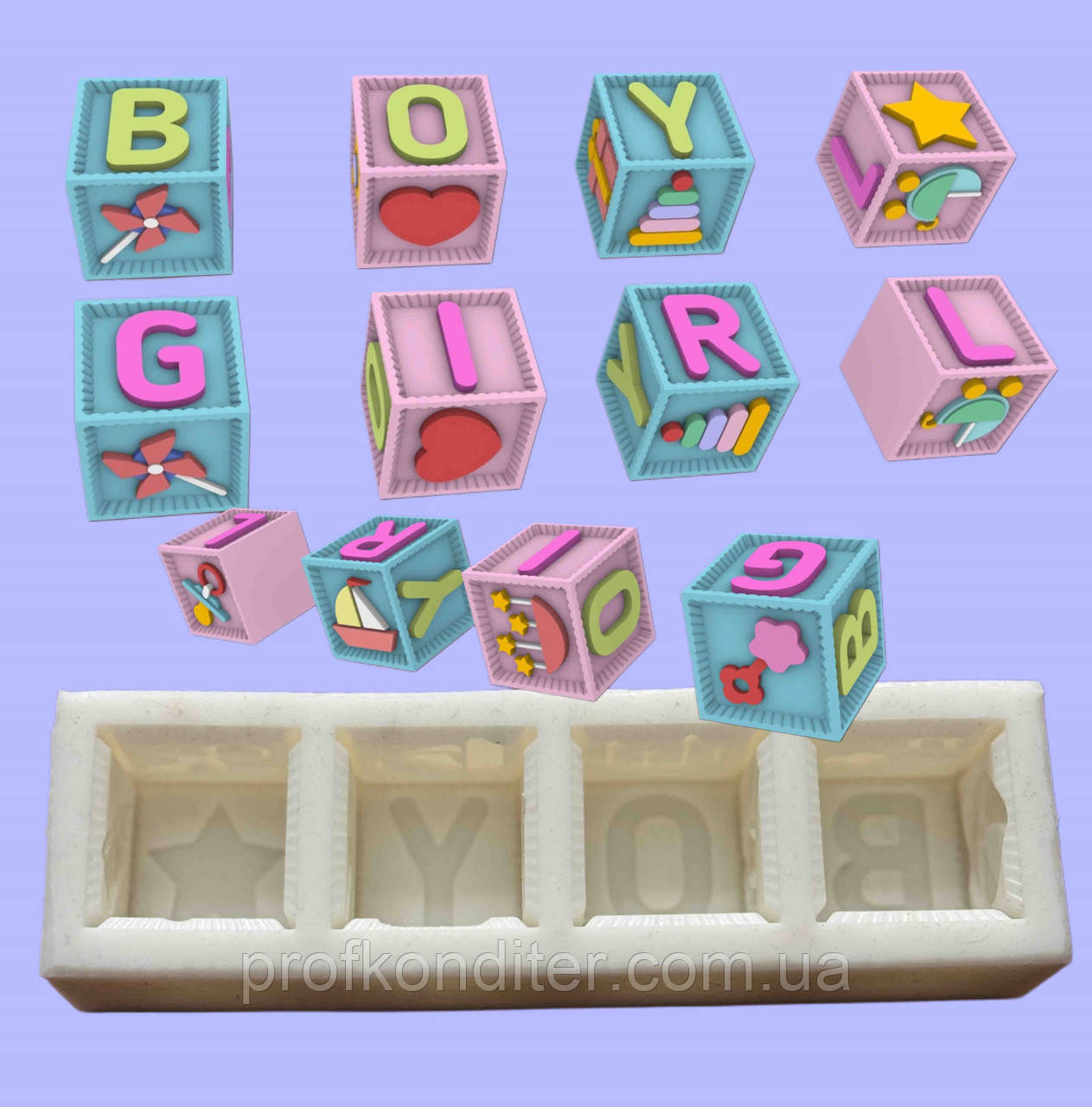 Силіконовий молд "ЗД Кубики-2", фото 1