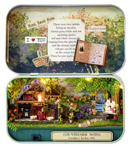 Конструктор 3D DIY Міні Румбокс в металевій скриньці COUNTRYSIDE NOTES "Harry and Bella" 4004