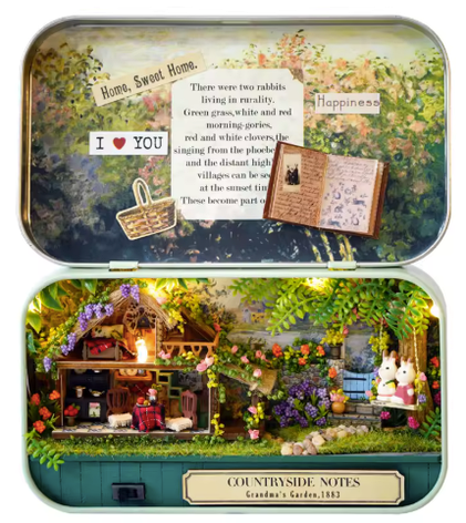 Конструктор 3D DIY Міні Румбокс в металевій скриньці COUNTRYSIDE NOTES "Harry and Bella" 4004, фото 1