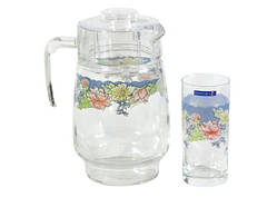 Набір для води Luminarc Florine (глечик 1,6 л+ стакани 270мл-6шт) 7 предметів скло (6831С)