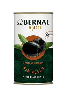 Оливки Bernal чорні без кістки з/б 350 г,(суха вага 150 г)