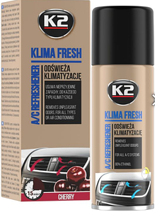 Очисник кондиціонера авто 150мл К-2 KLIMA FRESH (бомбочка). Освіжувач повітря автомобіля К-2 запах вишні