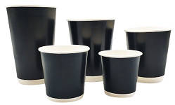 Стакан паперовий Iris-Plast Double wall чорний 110 мл (102612)