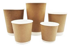 Стакан паперовий АС Double Wall білий/крафт 110 мл (122253/25шт)