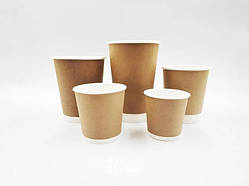 Склянка паперовий АС Double Wall білий/крафт 270 мл (122258/25шт)