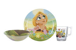 Набір для дітей Luminarc Disney Princess Royal 3 предмети ударостійке скло (P9260)