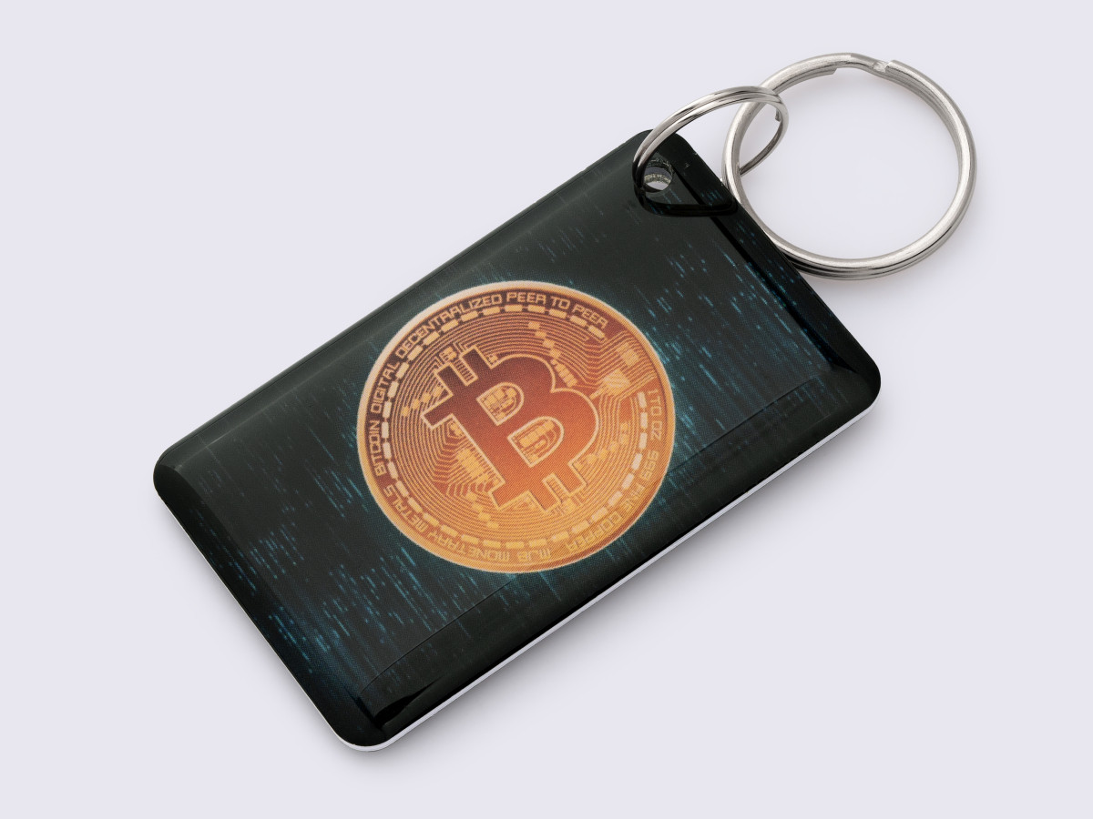 Заготовка ключа для домофону RFID 5577 "Біткоін", перезаписується, фото 1