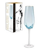 Набор бокалов для шампанского Оленс Блакитний Діамант 4 штуки 350мл стекло (XD01)