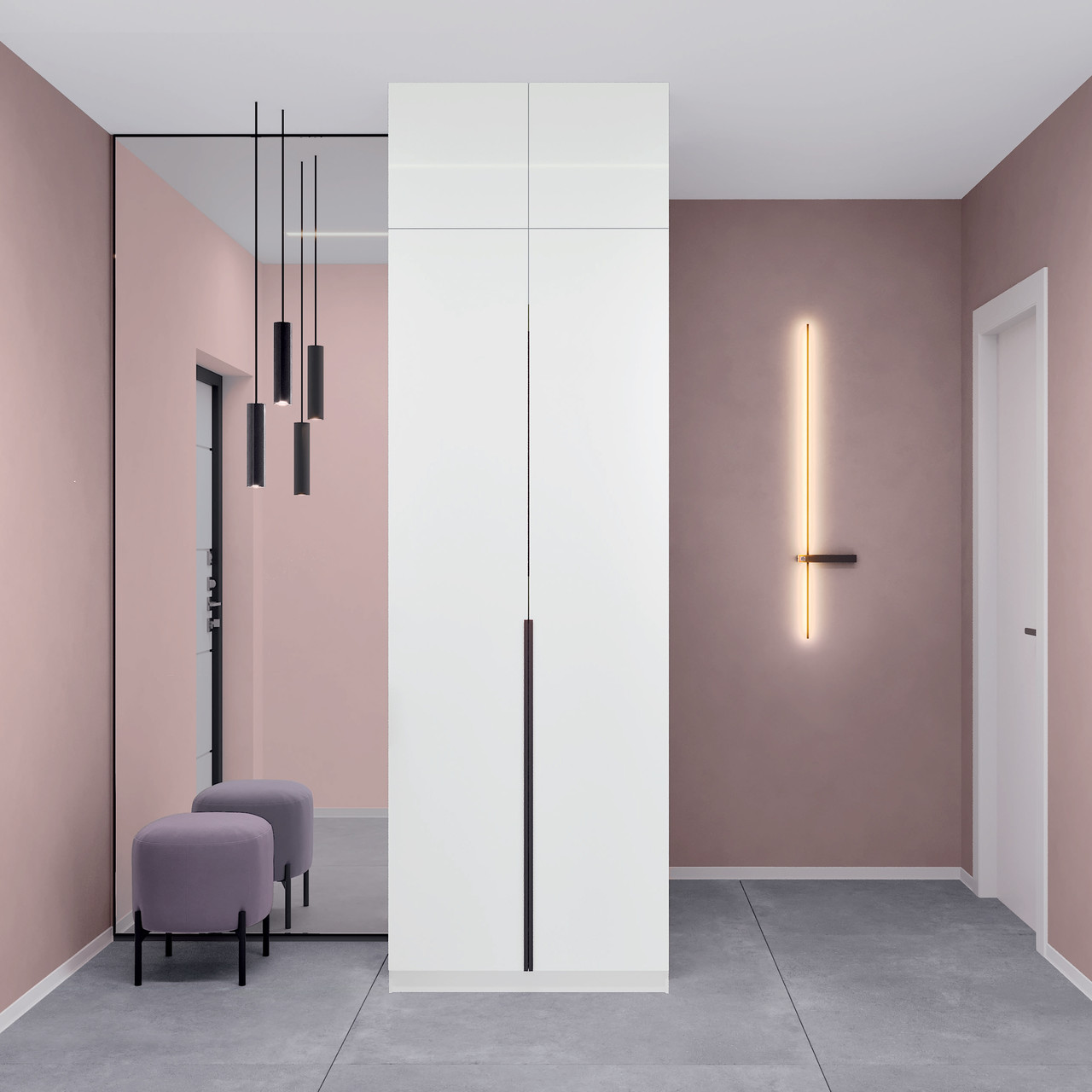 Розпашна дводверна шафа 80 см під стелю з антресоллю глибиною 45 см у коридор ДСП Елегант Київський Стандарт