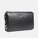 Чоловічий гаманець. Чоловічий клатч. Гаманець чоловічий місткий портмоне Чорний, фото 3