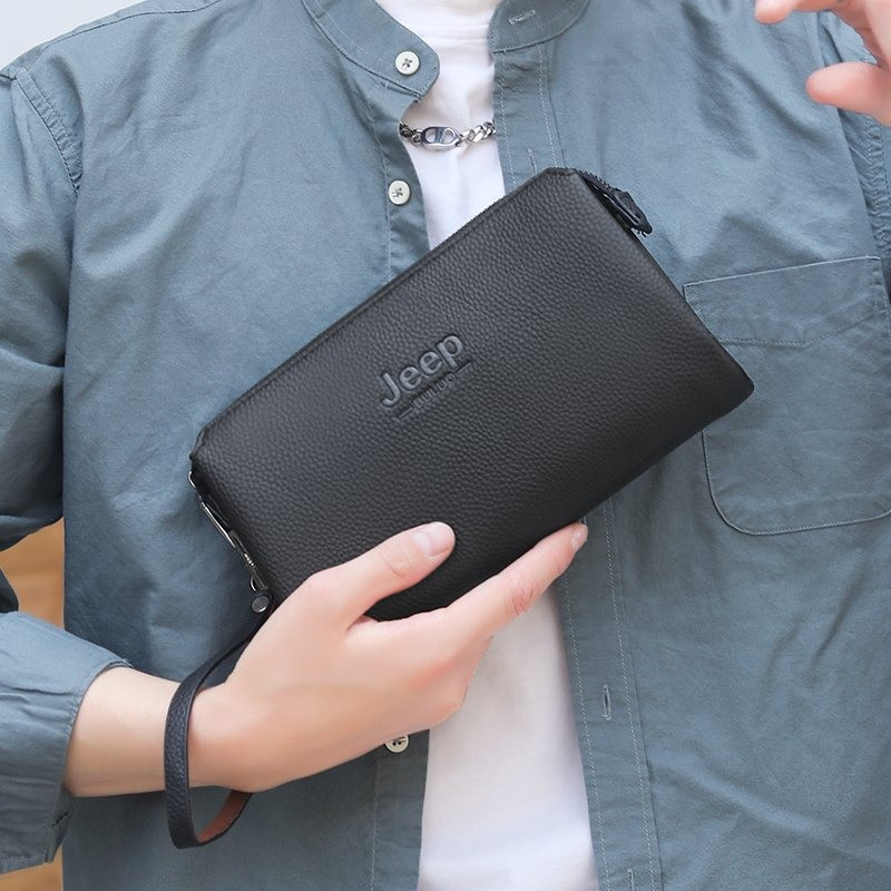 Чоловічий гаманець. Чоловічий клатч. Гаманець чоловічий місткий портмоне Чорний, фото 1