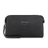 Чоловічий гаманець. Чоловічий клатч. Гаманець чоловічий місткий портмоне Чорний, фото 2