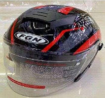 Шолом відкритий (mod:522-2) (size:L,чорний з декором глянець) FGN