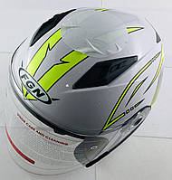 Шолом відкритий (mod: FX-512) (size: XL, білий, жовтий декор, ARROW) FGN