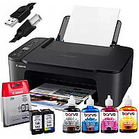 Цветной принтер 3в1 Canon Pixma TS3750 с WiFi картриджами чернилом 4шт по 100 мл Барва кабель USB