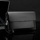 Чоловічий гаманець. Чоловічий клатч. Гаманець чоловічий місткий портмоне Чорний, фото 7