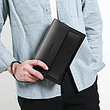 Чоловічий гаманець. Чоловічий клатч. Гаманець чоловічий місткий портмоне Чорний, фото 8