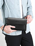 Чоловічий гаманець. Чоловічий клатч. Гаманець чоловічий місткий портмоне Чорний, фото 2