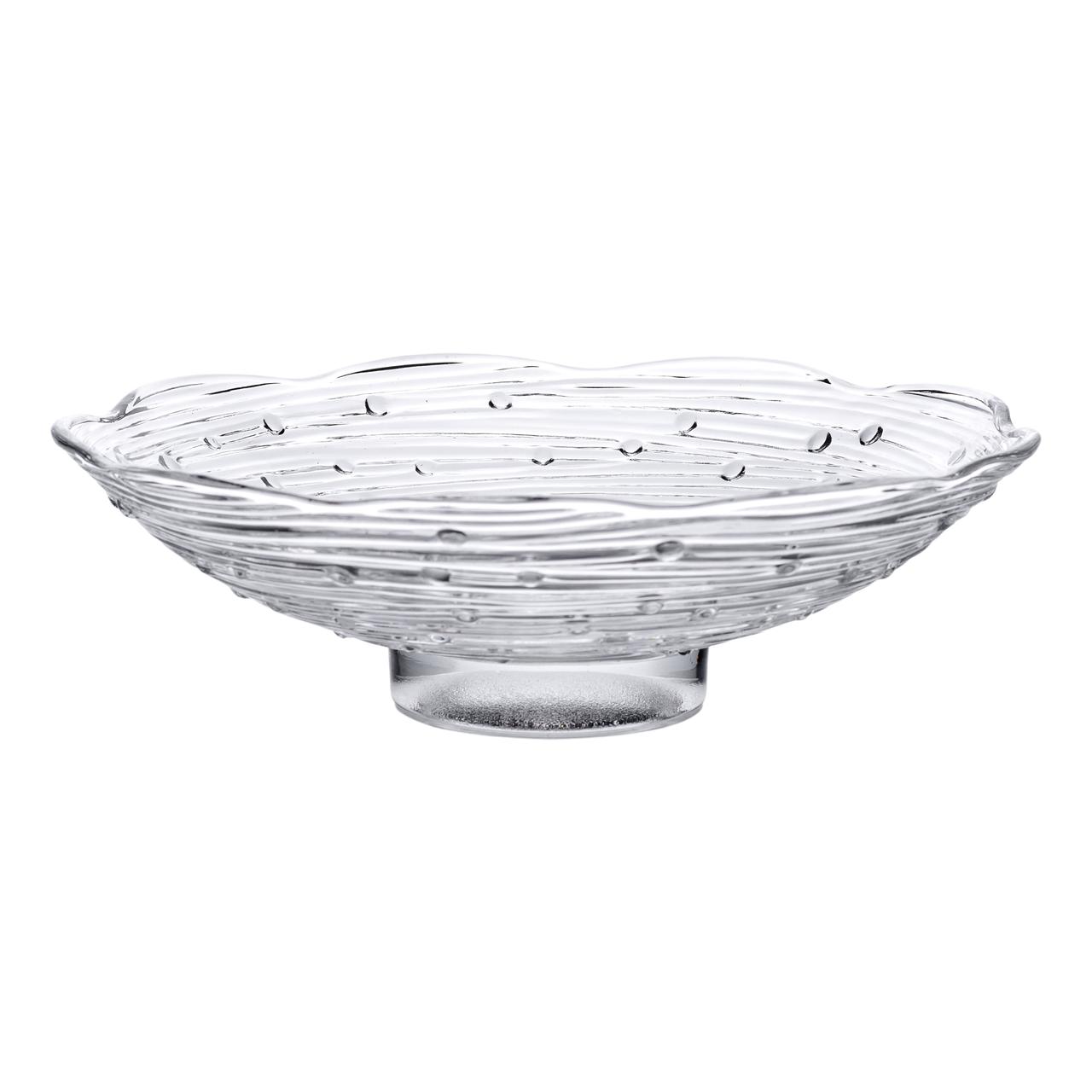 Фруктовниця скляна Ø23 ваза для фруктів Листя лотоса, фото 1