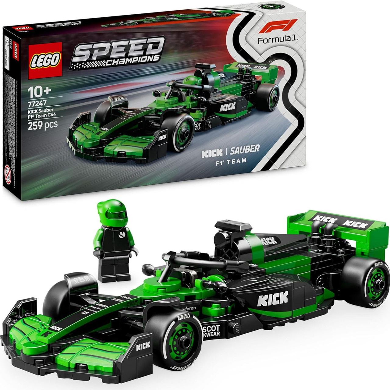 Лего Спід Чемпіон Болід Заубер формула 1 Lego Speed Champions KICK Sauber F1 Team C44 77247