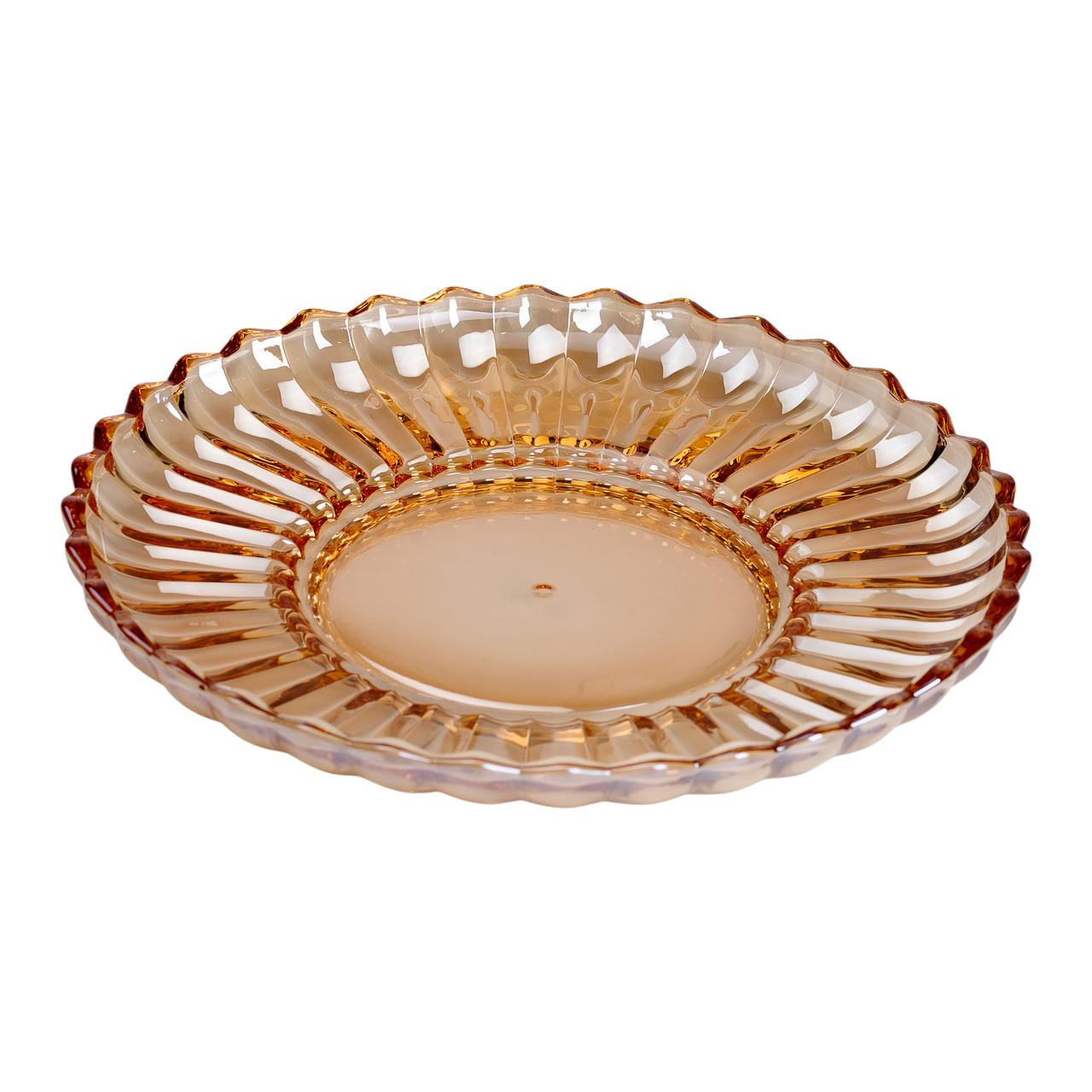 Блюдо сервірувальне Ø 28 скляне прозоре для подачі закусок, десертів, фруктів, фото 1