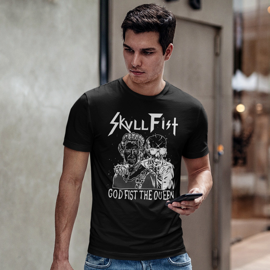 Футболка унісекс Skull Fist (God Fist The Queen) XS чорний, фото 1