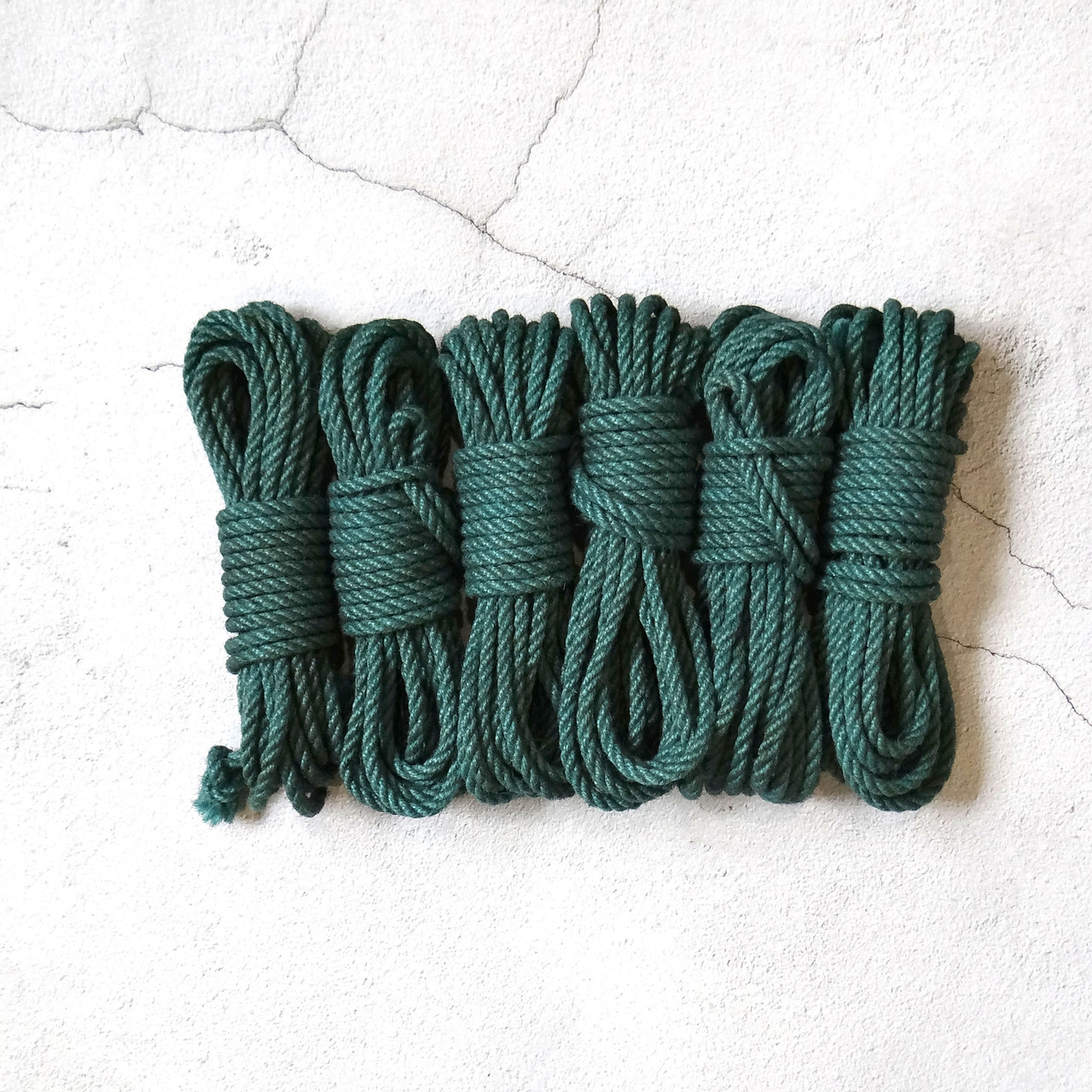 Набір мотузок для шибарі 6х8м. 6 мм, джут. зелена, фото 1