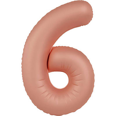 FlexMetal 40" Цифра Slim Димчасто рожева 6 Matte Vintage Rose Фольгована куля — В УП MrShar