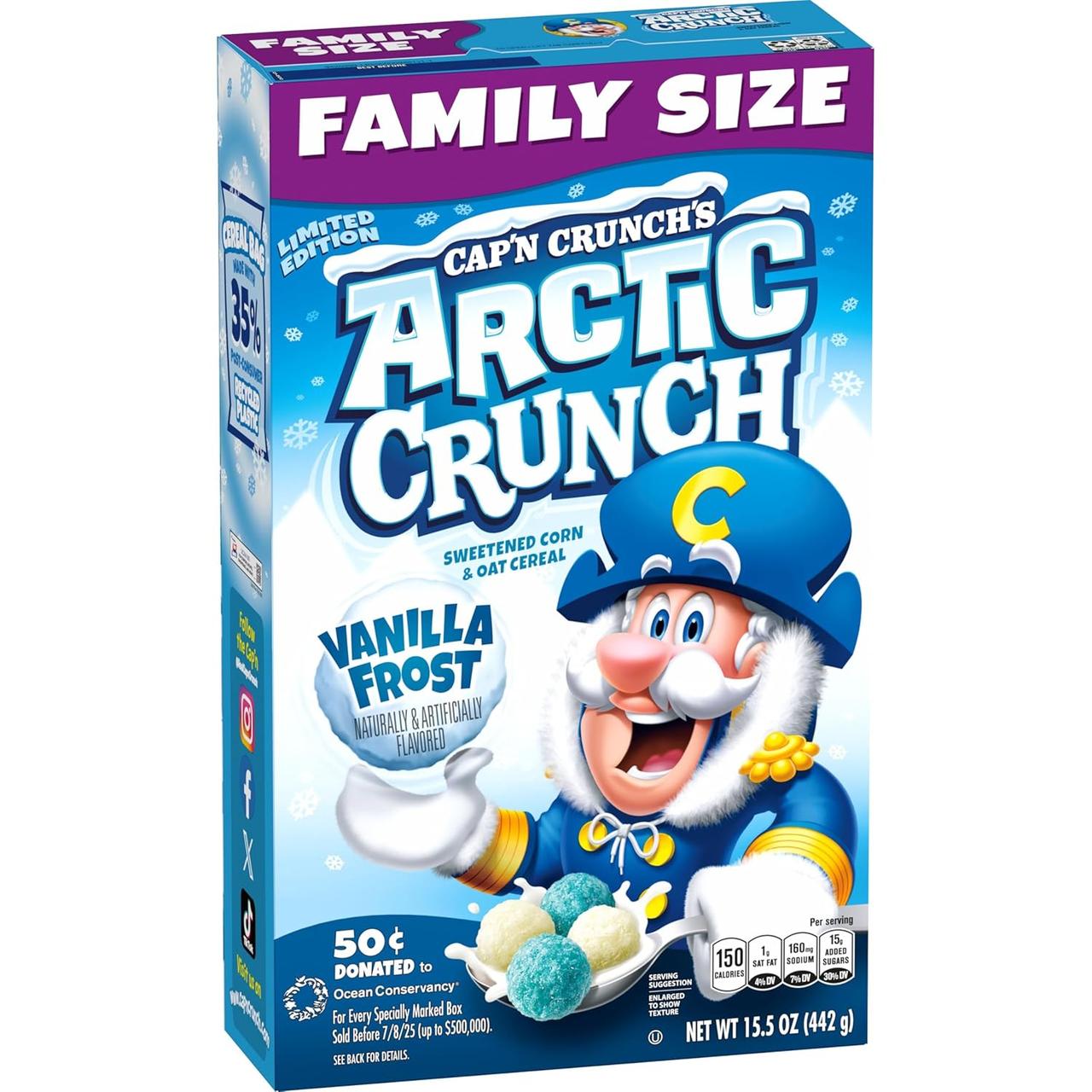Сухий сніданок Cap'n Crunch Cereal Arctic Crunch Vanilla Limited Edition 440г, фото 1