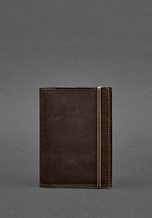 Шкіряна обкладинка для паспорта 1.0 темно-коричнева Crazy Horse