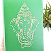 Цвяхи садху для ніг, дошка для йоги з цвяхами для початківців з кроком 10 мм зелена Ганеша з золотистими цвяхами, фото 4