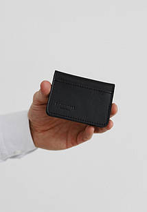 Шкіряна обкладинка для ID-паспорта і водійського повсідчення 4.0 чорна