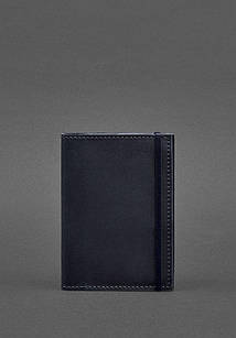 Шкіряна обкладинка для паспорта 1.0 синя Crazy Horse