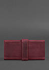 Шкіряне жіноче портмоне 3.0 бордове Crazy Horse, фото 4