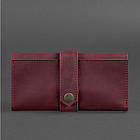 Шкіряне жіноче портмоне 3.0 бордове Crazy Horse, фото 5