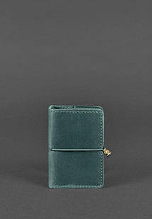 Шкіряний кард-кейс 7.0 зелений Crazy Horse
