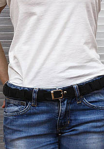 Жіночий шкіряний бохо-ремінь чорний  Crazy Horse